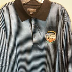 Cutter & Buck Blue and Black Polo Shirt Classic Stripes